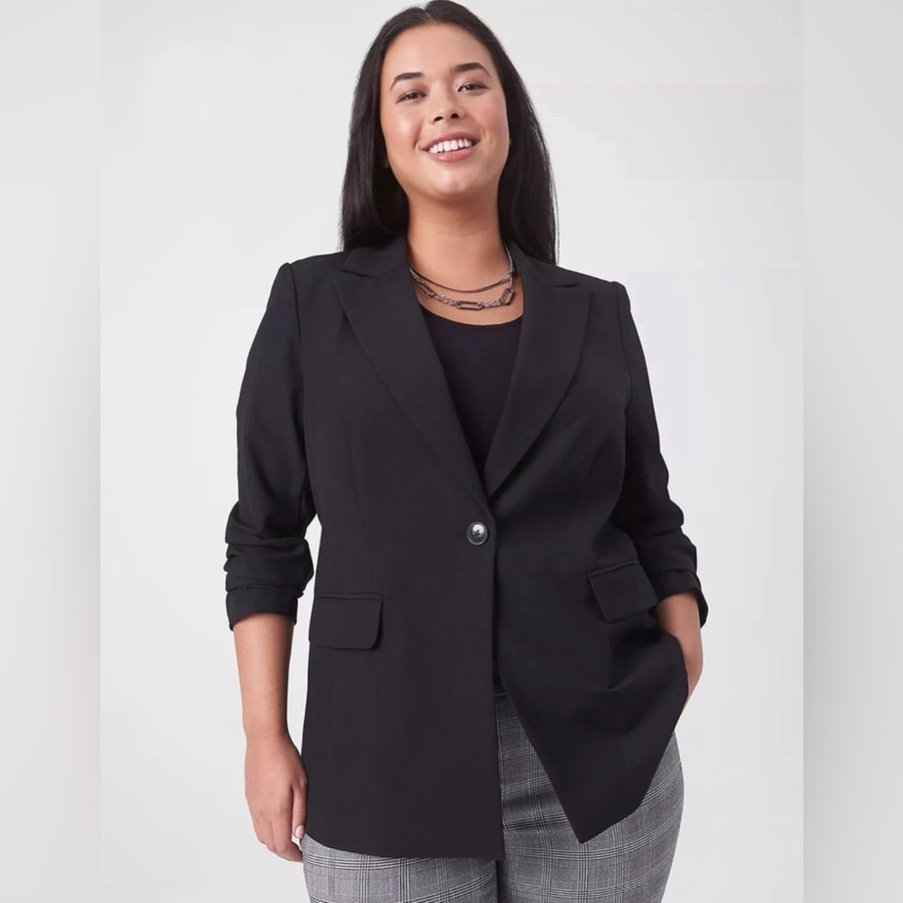 Lane Bryant Black Plus Size Oversized The Bryant Blazer - Picture 2 of 11